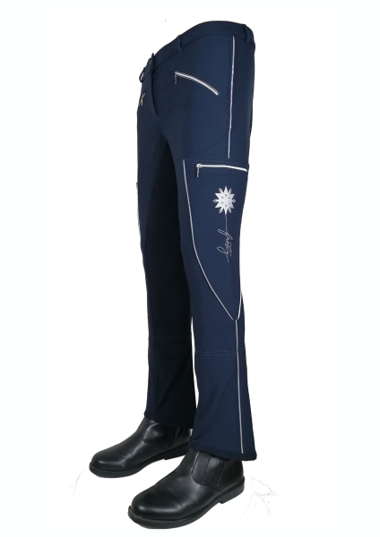 Damen Softshell Jodhpurreithose "Hello Winter" Thermo in Navy